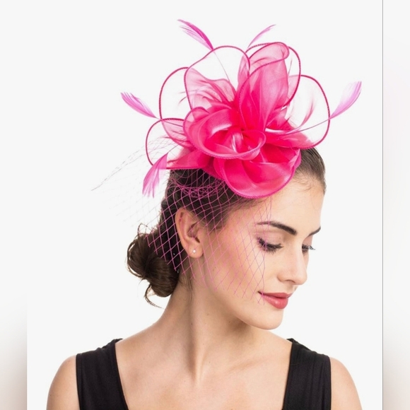 SOLD SAFERIN Women's Fascinators Feathers Tea Party Hat #843 - Picture 3 of 11